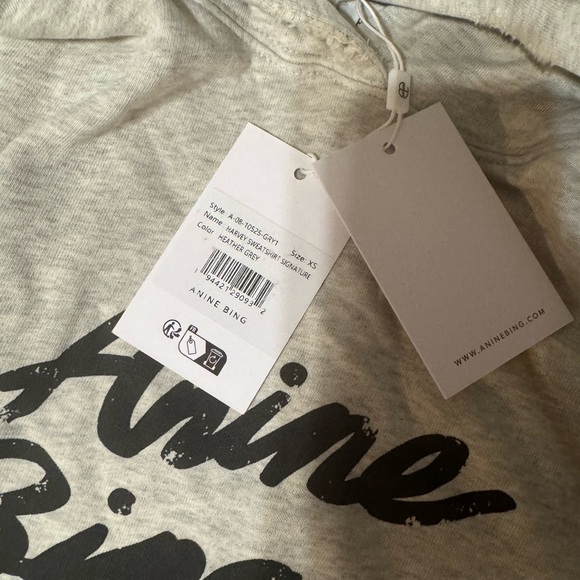 NWT Anine Bing Light Grey Sweatshirt / Harvey Sweatshirt - Picture 5 of 8